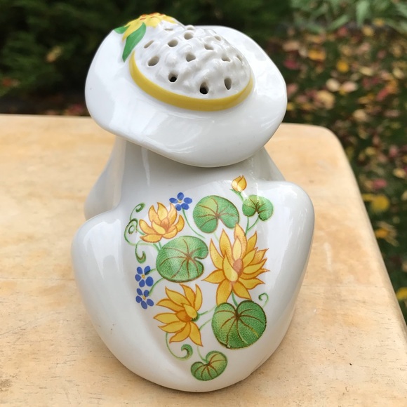 Vintage 1982 Avon ceramic potpourri frog floral figurine - Picture 3 of 7